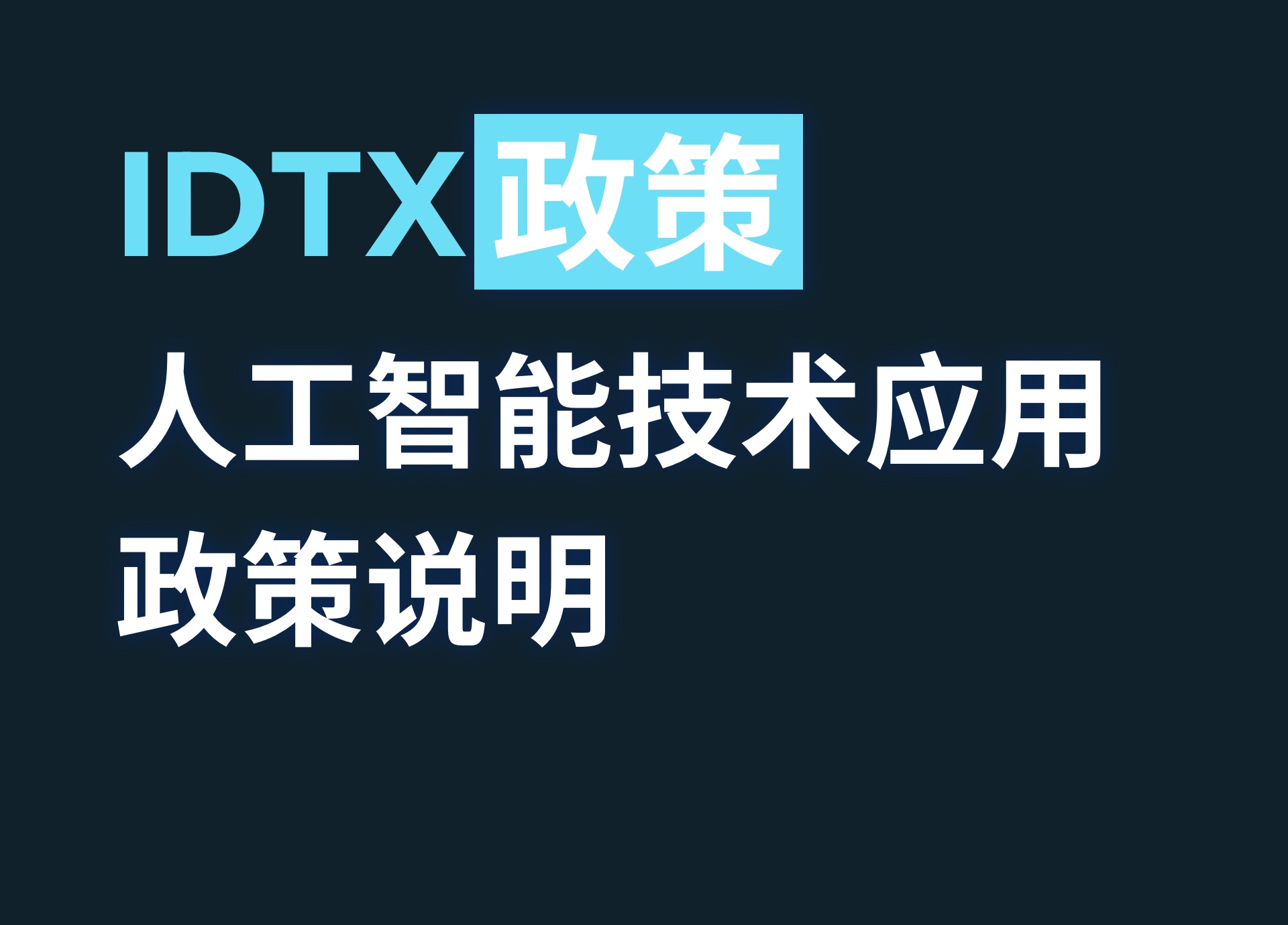IDTX Studio 人工智能技术应用政策说明